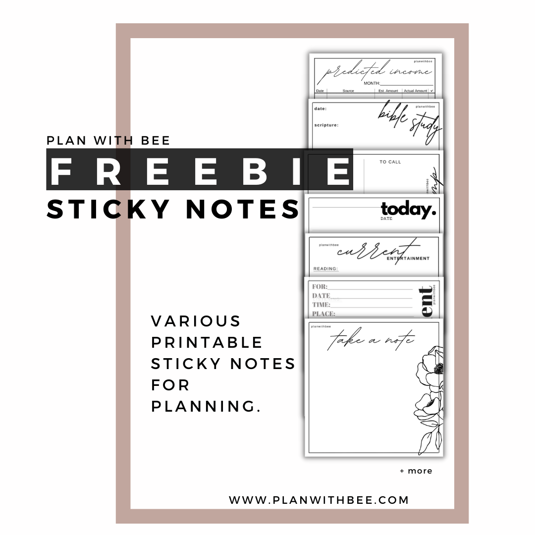 FREEBIES PAGE - Plan With Bee